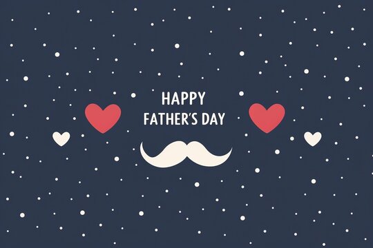 A Father's Day card featuring a mustache and hat, perfect for celebrating dad's special day.