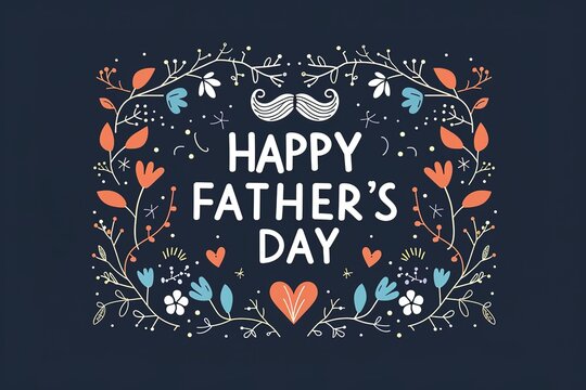 A Father's Day card featuring a mustache and hat, perfect for celebrating dad's special day.