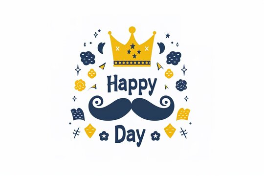 A Father's Day card featuring a mustache and hat, perfect for celebrating dad's special day.