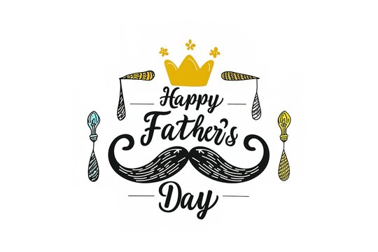 A Father's Day card featuring a mustache and hat, perfect for celebrating dad's special day.