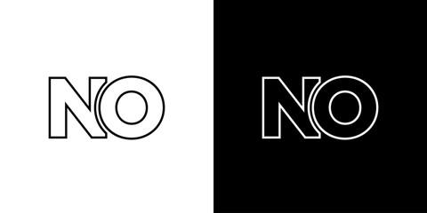 Wall Mural - Letter N and O, NO logo design template. Minimal monogram initial based logotype.