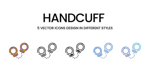 Handcuff  Icons different style vector stock illustration