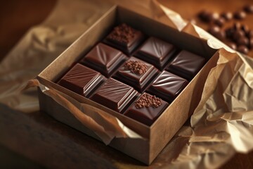 Poster - High-quality chocolate selection in a classy gift box, perfect for sweet indulgence or a present