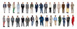 © Creative_Juice_Art - Business men in different poses, walking and standing. Handsome male characters wearing formal suits and smart casual outfit. Multiracial business team. Set of people vector realistic illustrations.
