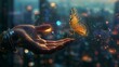 © kaitanan - The delicate interaction between a biosensor-equipped hand and a computer graphic butterfly symbolizes the future of the Metaverse. This image showcases how Web3