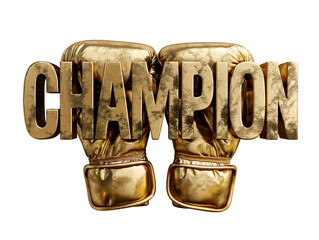 Wall Mural - A gold statue representing a symbol of champion of Boxing