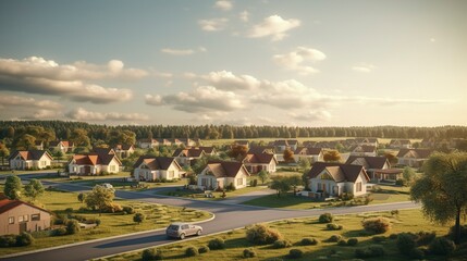 Wall Mural - A photo of Minimalist Retirement Homes Nestled