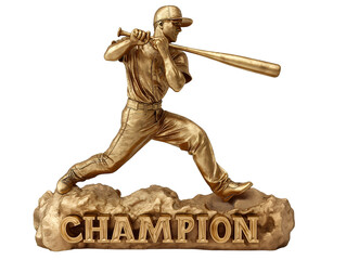 Wall Mural - A gold statue representing a symbol of  champion of baseball