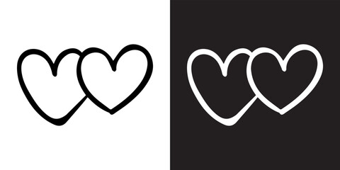 Poster - Heart icon vector. Love icon sign symbol in trendy flat style. Heart vector icon illustration isolated on white and black background