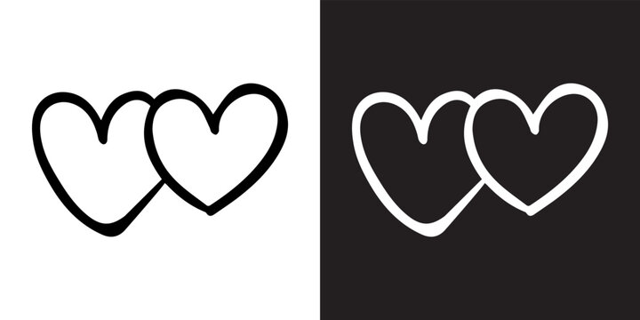 Heart icon vector. Love icon sign symbol in trendy flat style. Heart vector icon illustration isolated on white and black background
