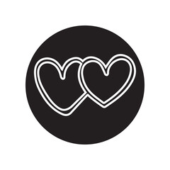 Fototapete - Heart icon vector. Love logo design. Heart vector icon illustration in circle isolated on white background