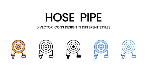 Sticker - Hose  Pipe icons vector set stock illustration.