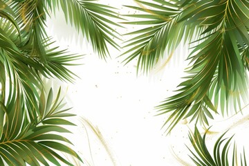 Sticker - A leafy green palm tree with gold accents