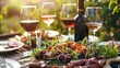 © Bijac - backyard bbq dinner party happy people enjoying tasty grilled meat salads and wine outdoors