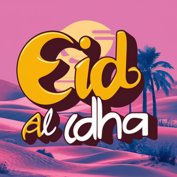 Eid Al adha 3d cartoon template style premium victor design 