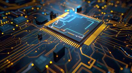 Circuit board technology cpu microprocessor vector image