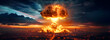© nali - Nuclear Atomic War. Danger of nuclear war illustration with multiple explosions