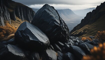 Wall Mural - black stone