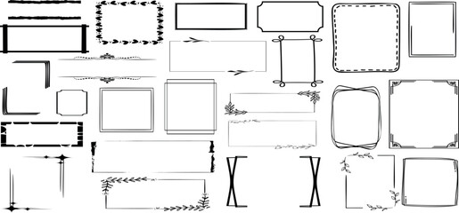 Wall Mural - rectangle frame border vector collection, floral, geometric designs