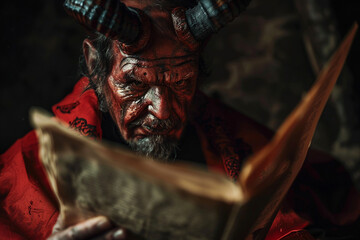 Wall Mural - generated with ai picture of angry demonic scary fantasy monster