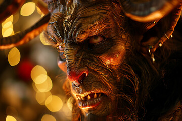 Wall Mural - AI generated portrait of evil supernatural being satans from hell