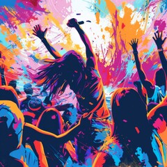 festival colorful background with splashes