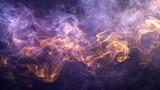 Fototapeta Nowy Jork - Light smoke in soft gradients of purple and gold, drifting gracefully on a charcoal background