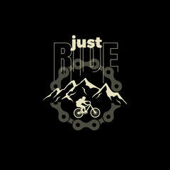 Poster - Mountain bike vintage illustration ,print tee shirt.
