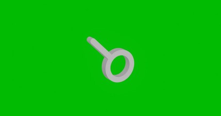 Poster - Animation of rotation of a white astrological connection symbol with shadow. Simple and complex rotation. Seamless looped 4k animation on green chroma key background
