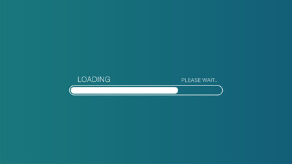 Poster - Loading icon isolated on blue background. Progress bar icon.