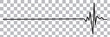 © Pixel Paradise - Last heart rate jump banner. Red straight line of death after cardiac arrest on cardiogram cardiac arrest after stroke and vector infarction