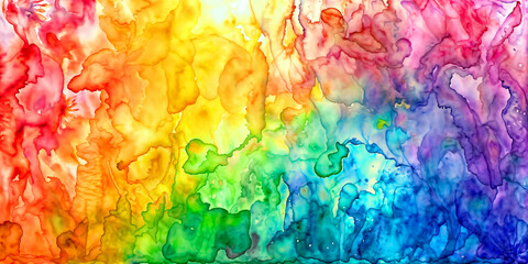 Fototapete - Abstract rainbow watercolor background - Generative AI	