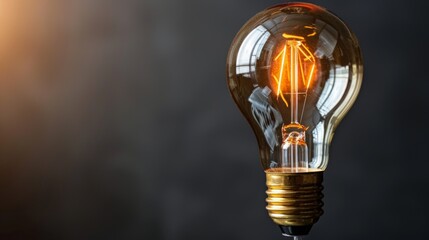 Poster - Lightbulb, Idea Concept. Copy space