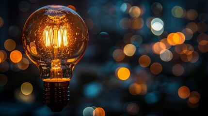 Poster - Lightbulb, Idea Concept. Copy space