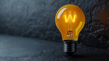 Poster - Lightbulb, Idea Concept. Copy space