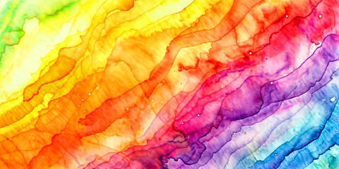 Fototapete - Abstract rainbow watercolor background - Generative AI	