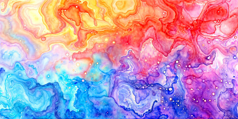 Fototapete - Abstract rainbow watercolor background - Generative AI	