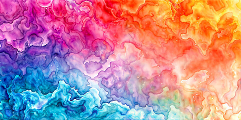 Fototapete - Abstract rainbow watercolor background - Generative AI	