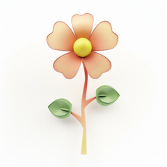 Wall Mural - flower icon in 3d style on white background