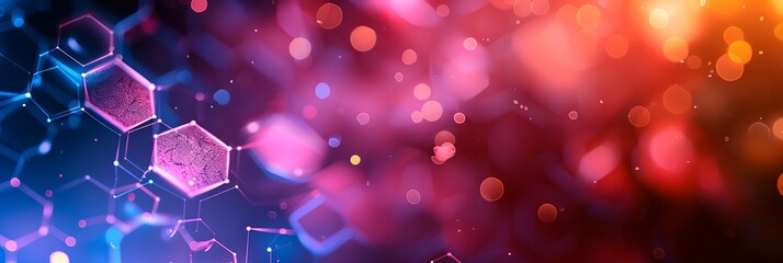 Poster - colorful background with many hexagonal shapes