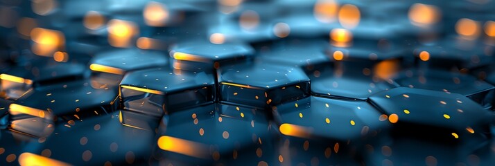 Poster - bunch of shiny cubes with some lights on them