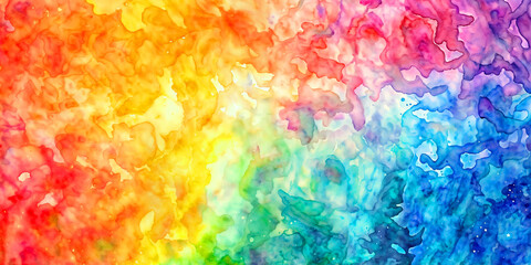 Fototapete - Abstract rainbow watercolor background - Generative AI	