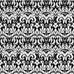 Elegant black and white damask pattern