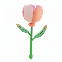 Sticker - flower icon in 3d style on white background