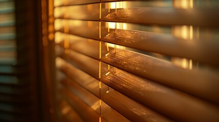 Image of wooden blinds adorning a window.