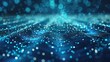© Khalif - Digital background whith matrix. Blue technology background of many particles. 3d rendering.
