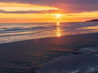 Wall Mural - Sunrise over the Polish Baltic Sea in the morning