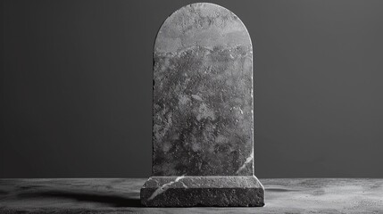 blank tombstone on solid background