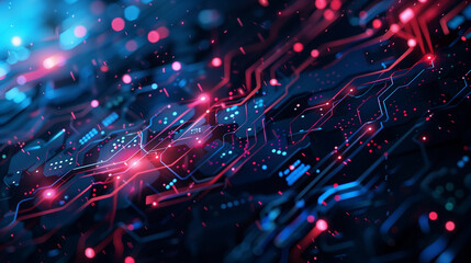 Poster - modern digital cyber tech background, wallpaper 