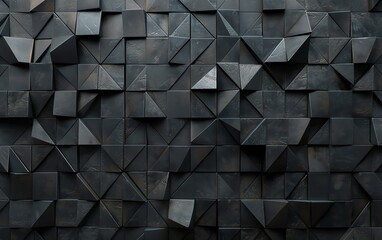  Abstract metal triangle pattern creating a modern wall design.